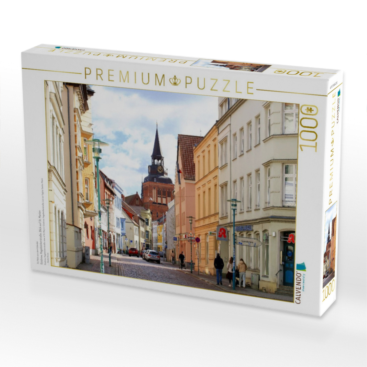 Güstrow, Hageböckerstraße, Blick auf St. Marien