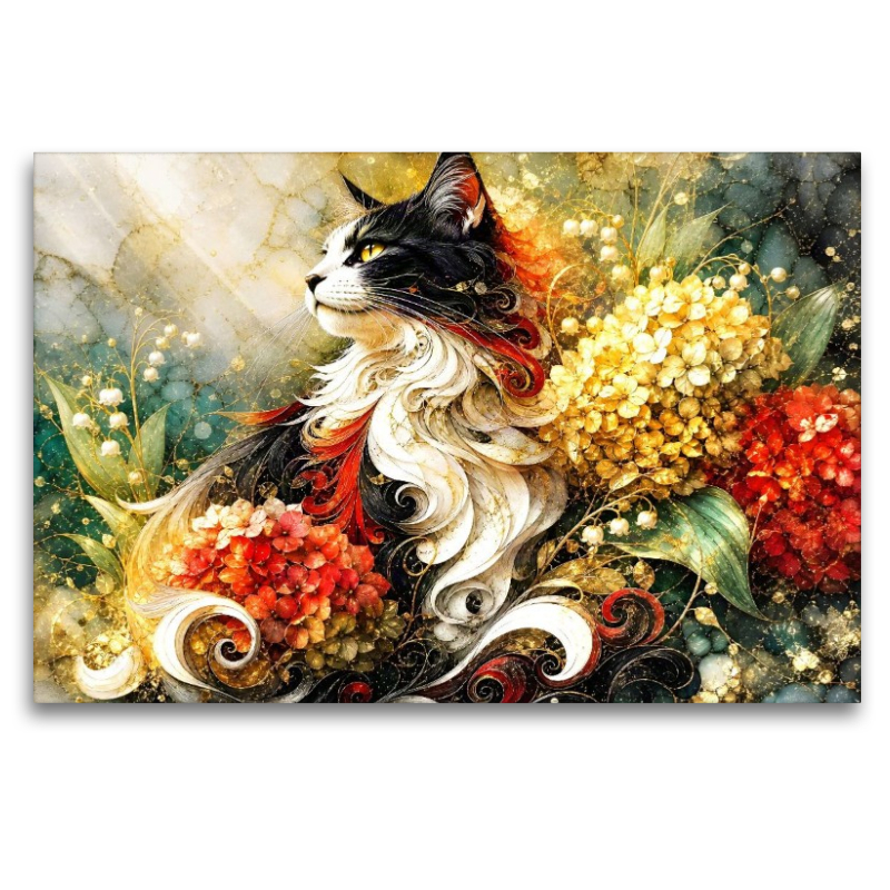 Katzenblick im Farbenschmuck