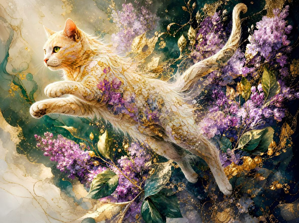 Katzensprung in der Fliederwelt