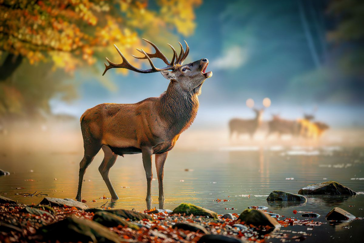 Wenn der Hirsch erscheint, hält der Wald den Atem an.