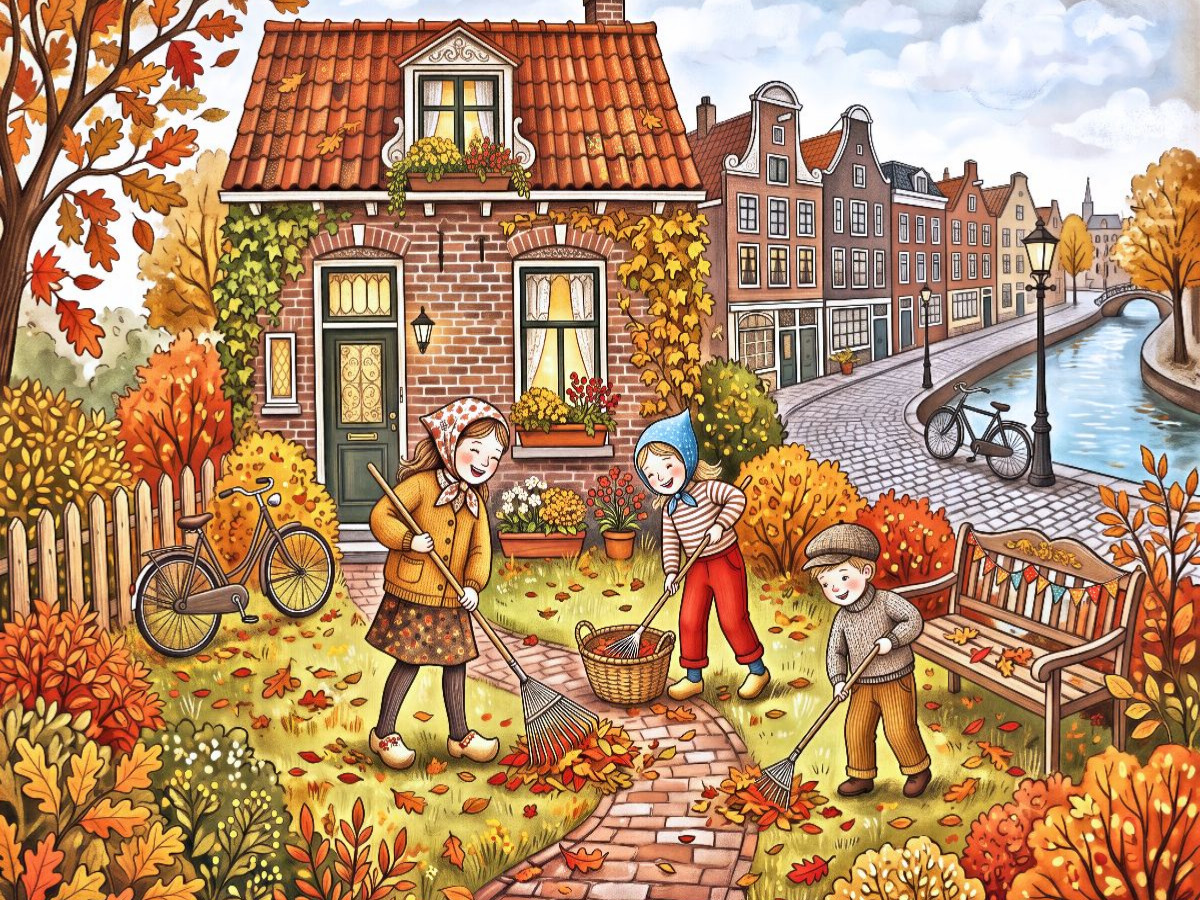 Buntes Laub im Garten