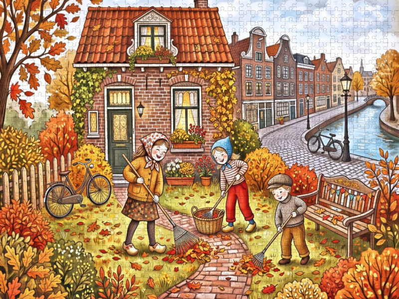Buntes Laub im Garten