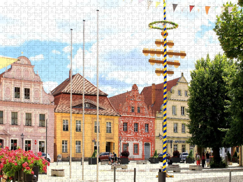 Der Marktplatz in Luckau in der Niederlausitz