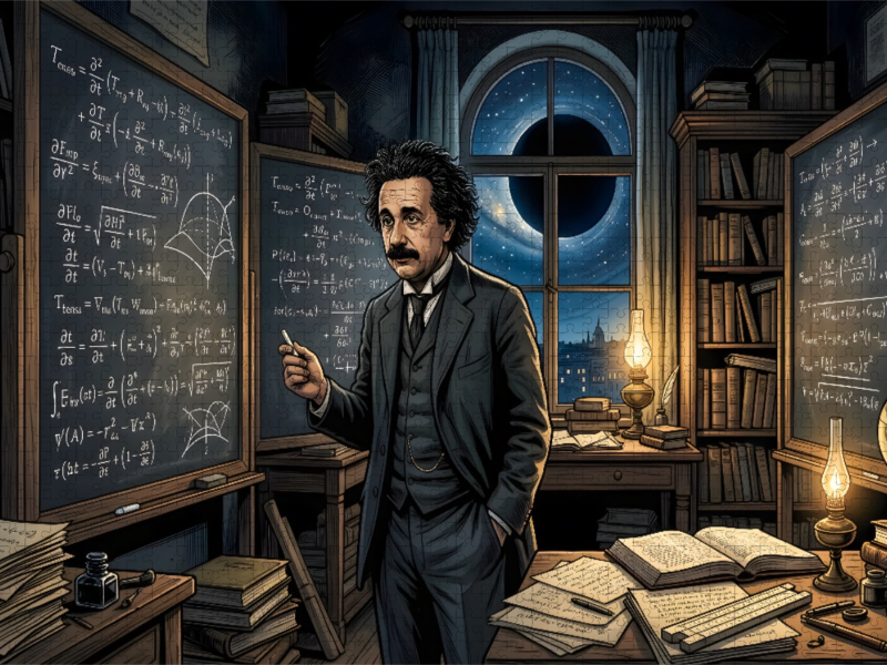 1915 Einstein krümmt Raum und Zeit