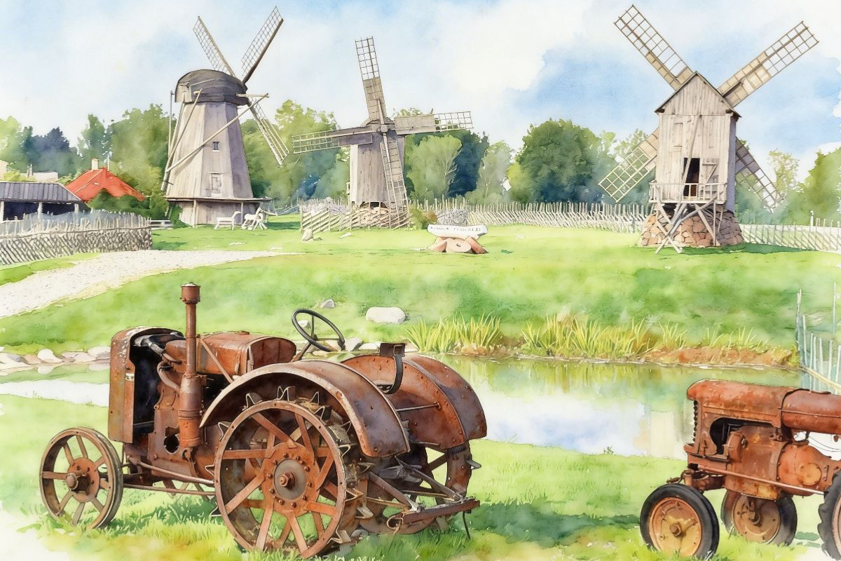Windmühlenpark auf der Insel Saaremaa