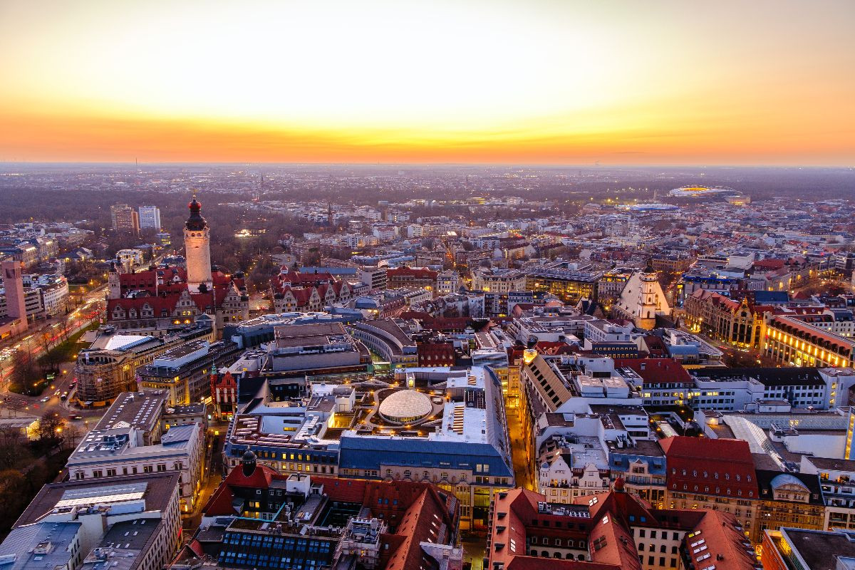 Sonnenuntergang über Leipzig