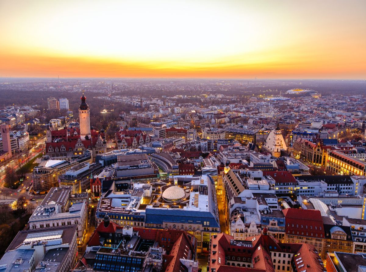 Sonnenuntergang über Leipzig