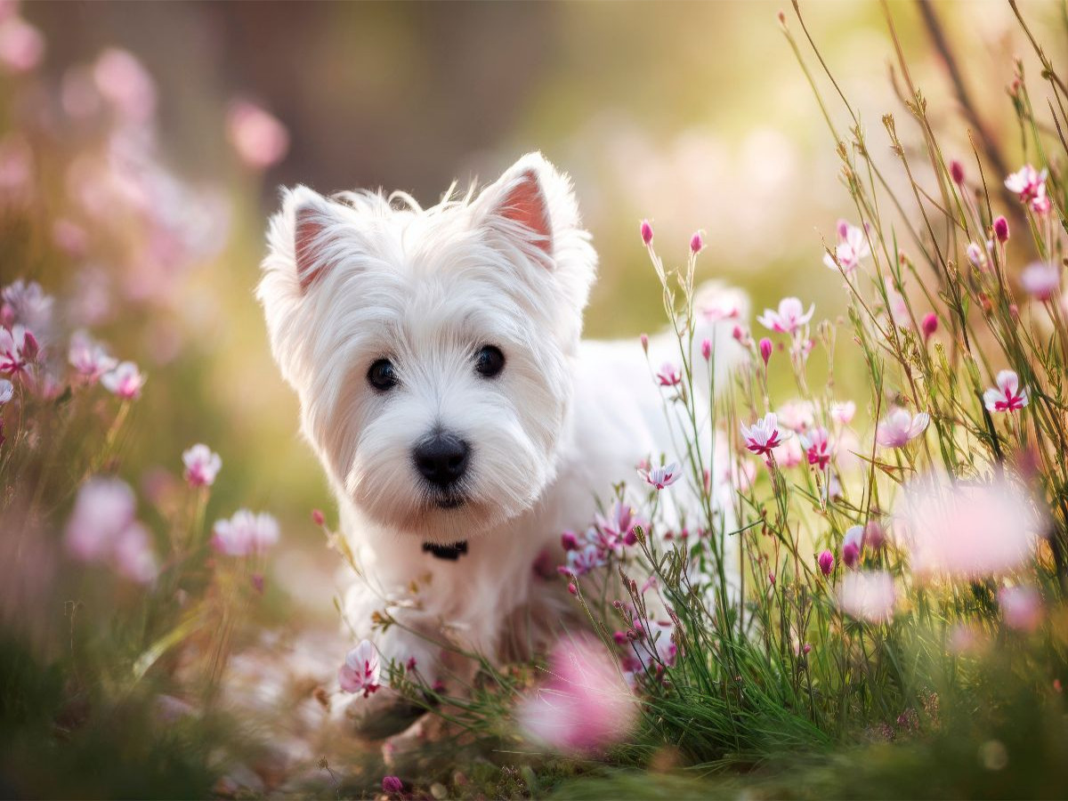 West Highland White Terrier - Mitten im Sommerglück