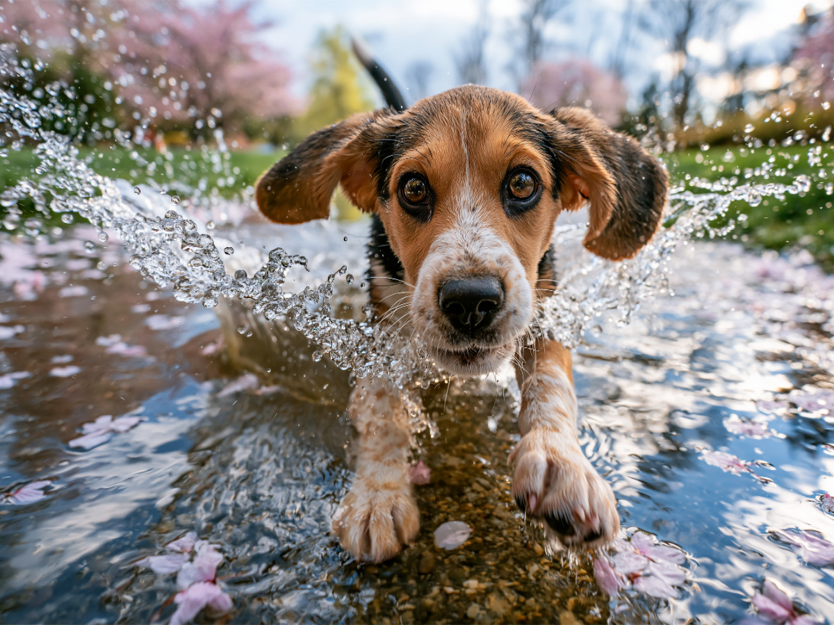 Pfützen sind zum Springen da