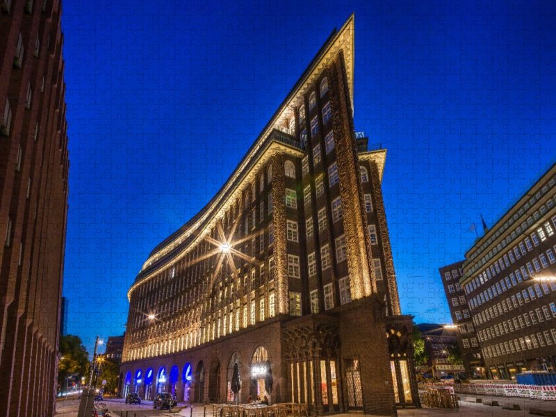 Hamburg - Chilehaus zur Blauen Stunde