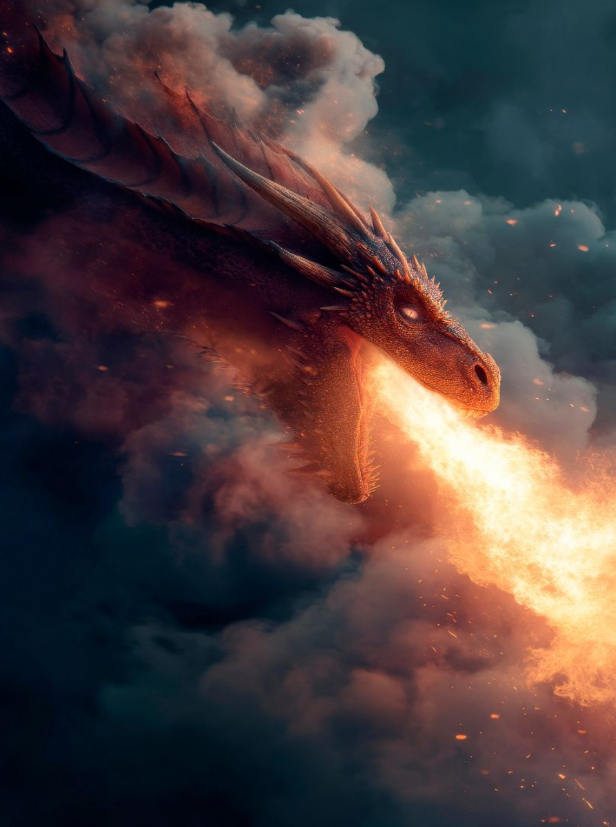 Drachen - Feuer über den Wolken