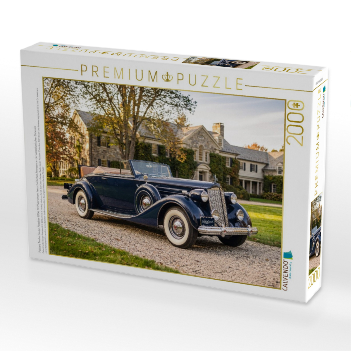 Packard Twelve Coupe-Roadster (USA, 1937) vor einem herrschaftlichen Anwesen an der amerikanischen Ostküste