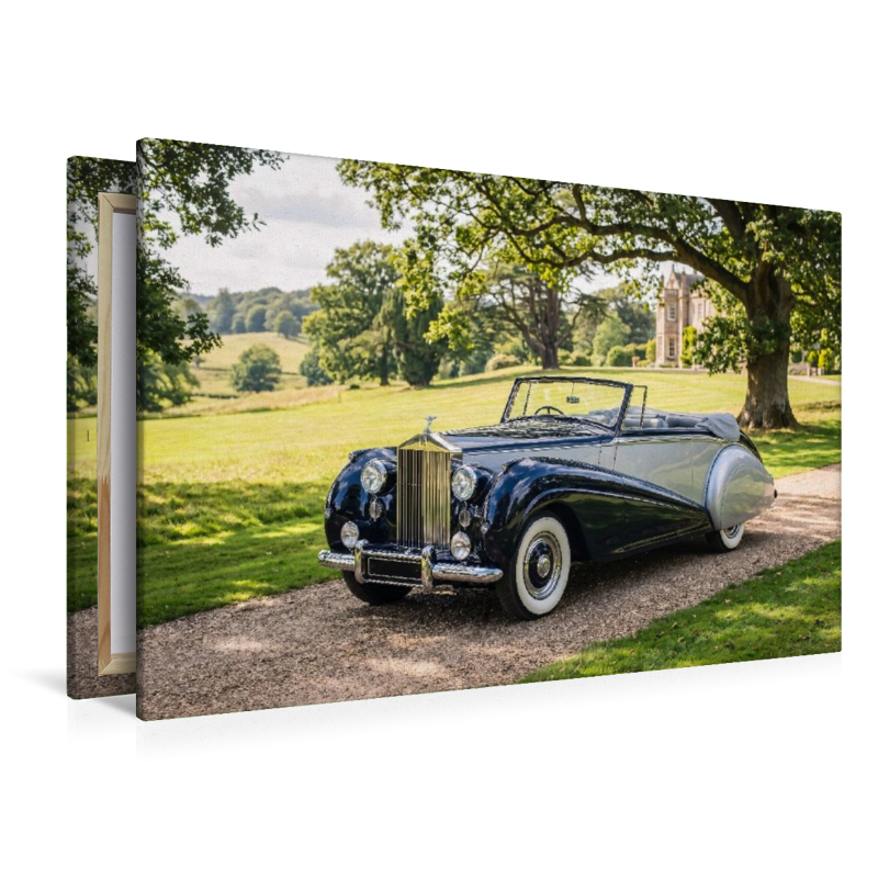 Rolls-Royce Silver Dawn Drophead Coupé (GB, 1950-53) im Park eines englischen Manor House
