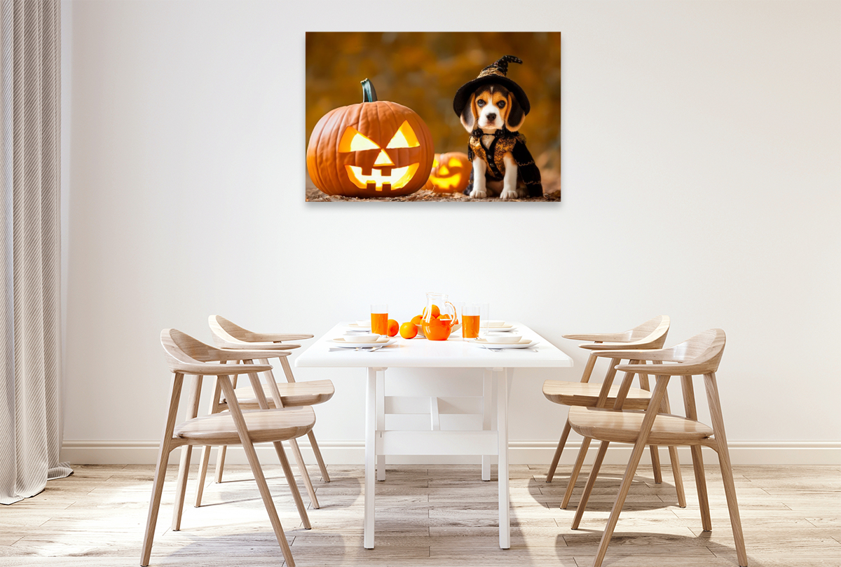 Beagle - Welpe im Halloweenzauber