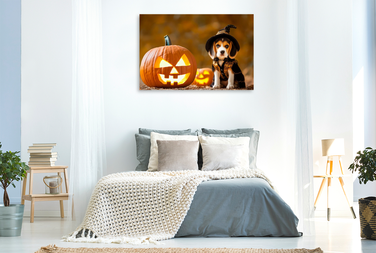 Beagle - Welpe im Halloweenzauber