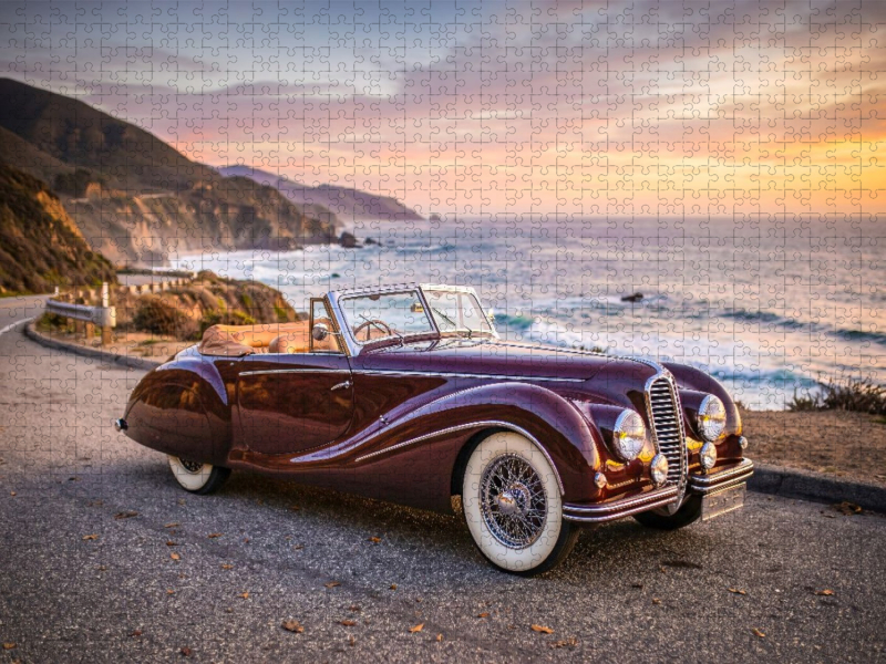 Delahaye 135 M Cabriolet (Frankreich, 1950) auf dem Pacific Coast Highway in Kalifornien