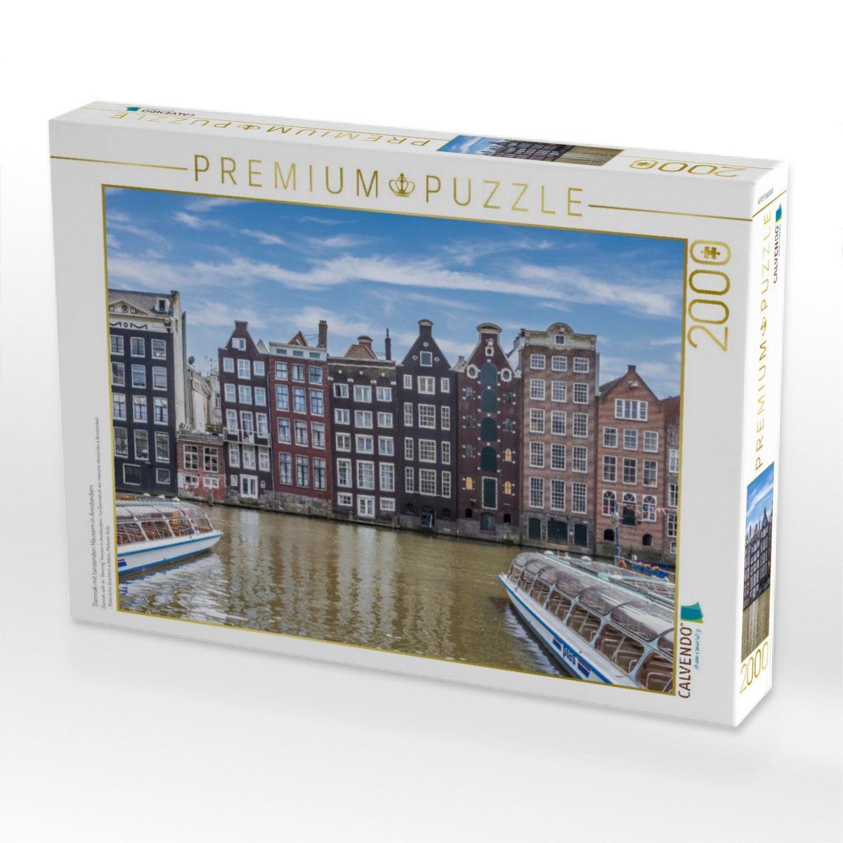 Damrak mit tanzenden Häusern in Amsterdam