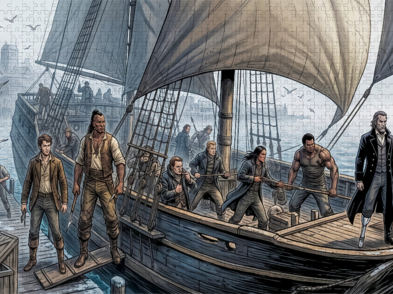 Die Pequod verlässt Nantucket mit Ahab