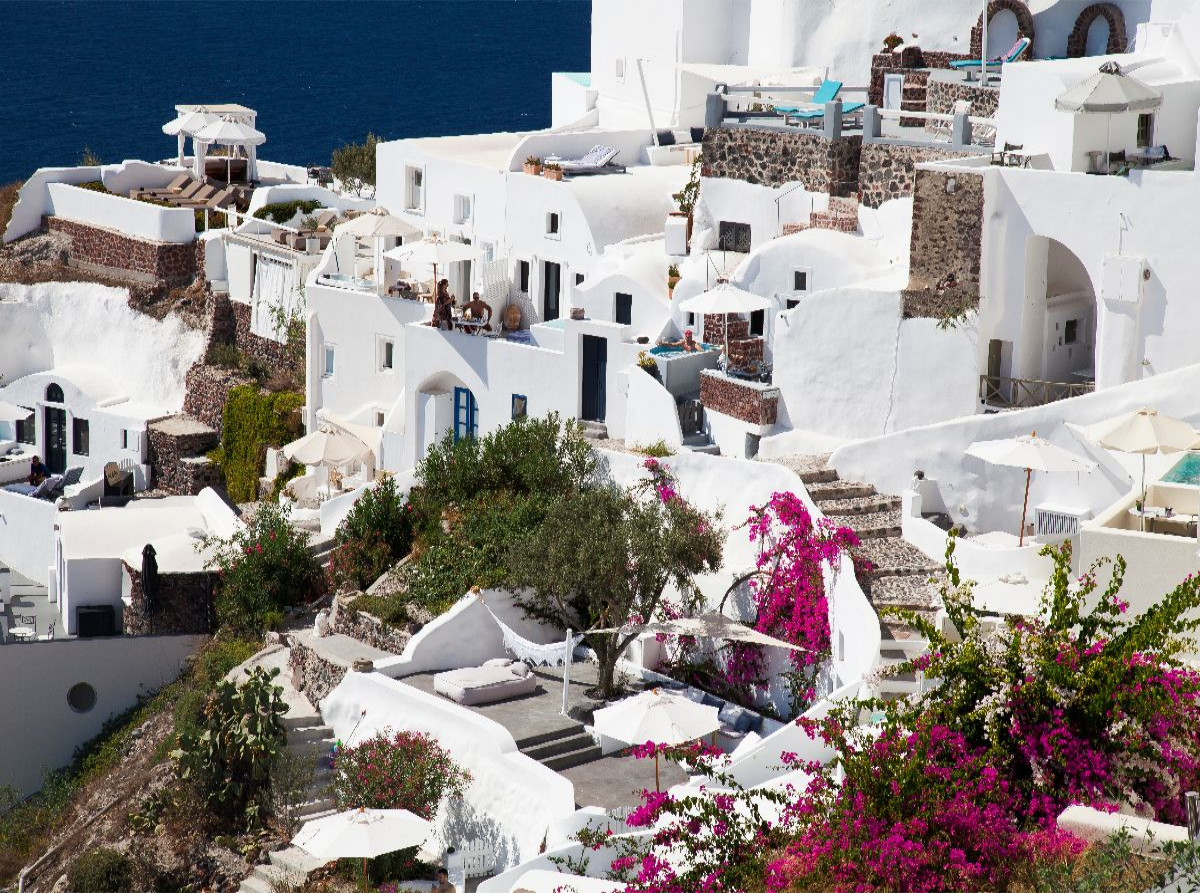 Hotelanlage in Oia,Santorini,Griechenland