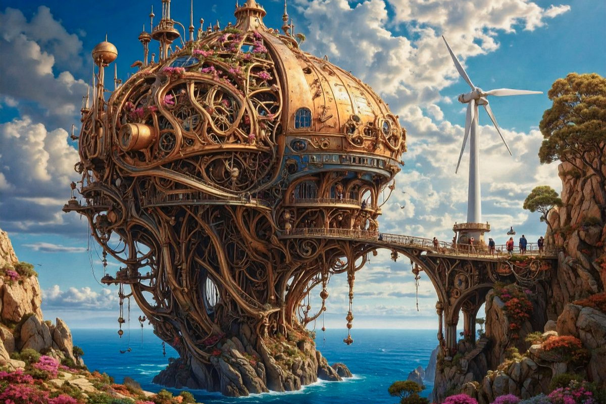 Steampunk-Symbiose: Die Stadt im Herzen eines Riesenpilzes