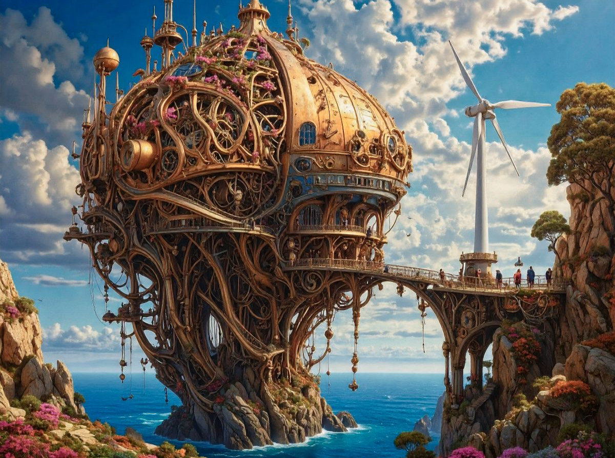Steampunk-Symbiose: Die Stadt im Herzen eines Riesenpilzes