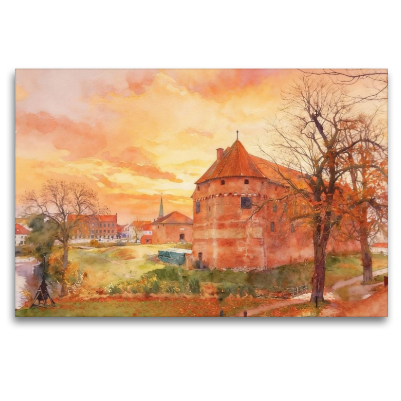 Schloss Nyborg im Sonnenuntergang