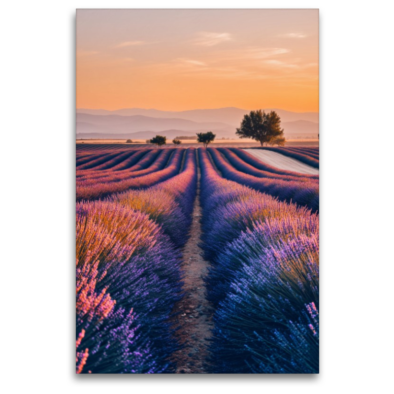 Lavendelfelder im Morgenrot