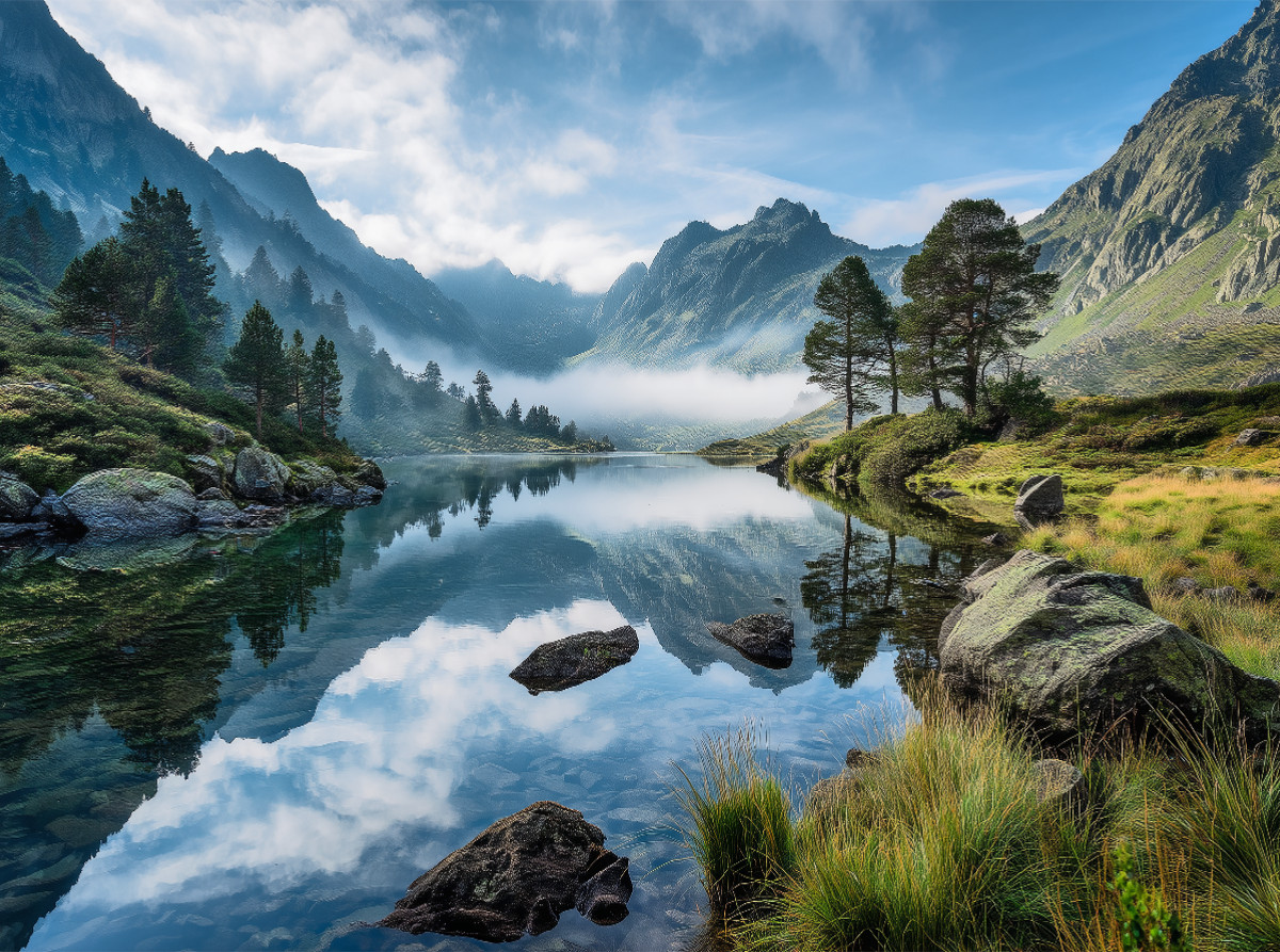 Stille Wasser tragen das Antlitz der Berge
