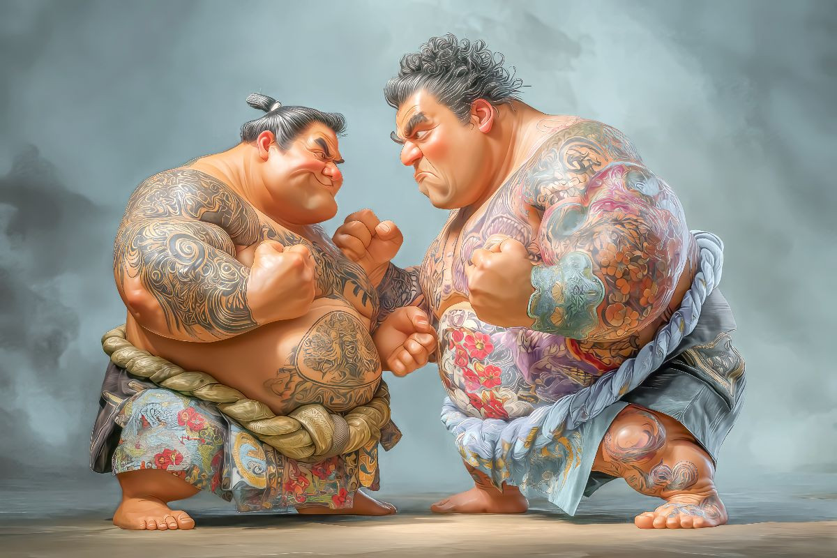 Sumoringer Karikaturen
