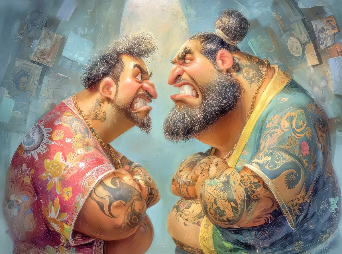 Sumoringer Karikaturen