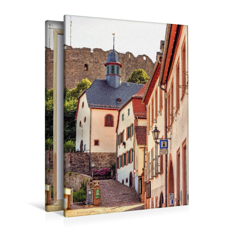 Aufstieg zur Burg - Burgstraße mit St. Petrus & Paulus Kirche in Lindenfels, Hessen