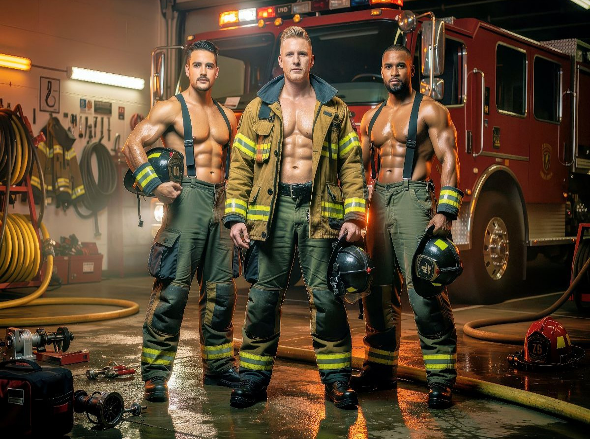 Ein Motiv aus dem Kalender Sexy Feuerwehrfrauen und Männer