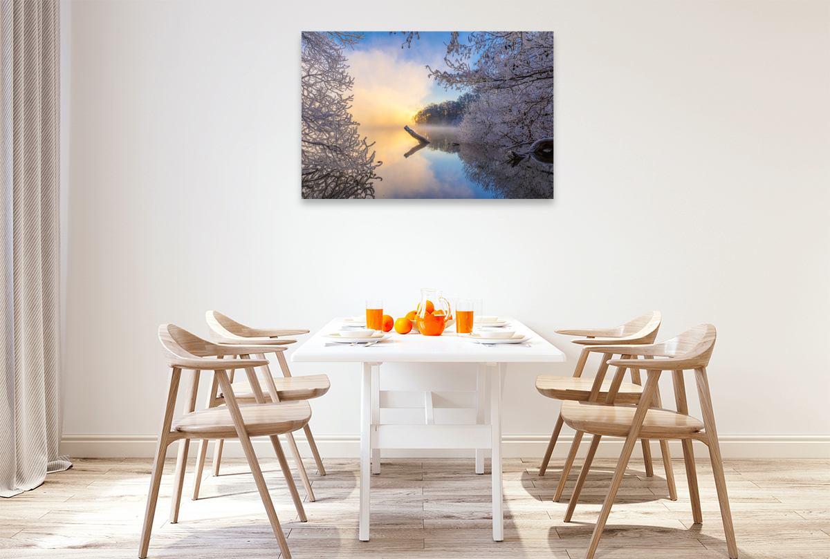 Raureif, Nebel und Morgenlicht am Tiefer See