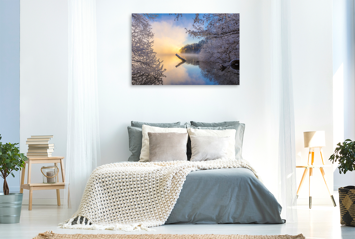 Raureif, Nebel und Morgenlicht am Tiefer See