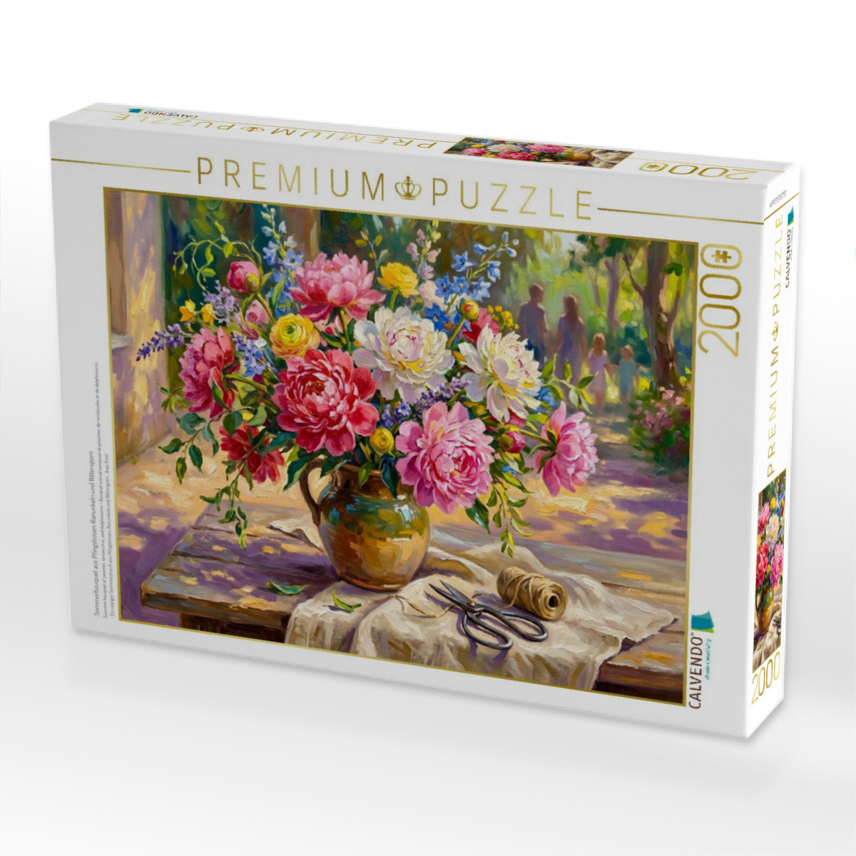 Sommerbouquet aus Pfingstrosen Ranunkeln und Rittersporn