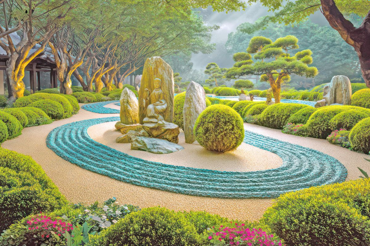 Zen - Illustrative Motive der Stille und Meditation