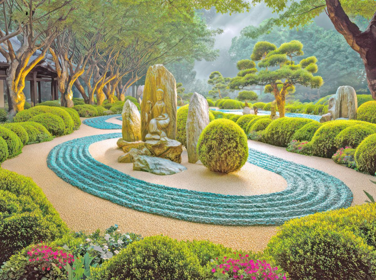 Zen - Illustrative Motive der Stille und Meditation