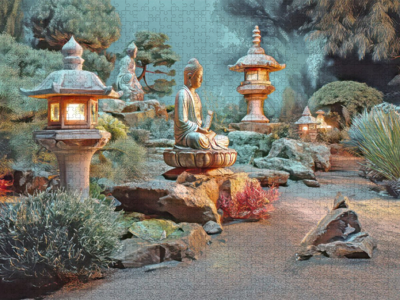 Zen - Illustrative Motive der Stille und Meditation