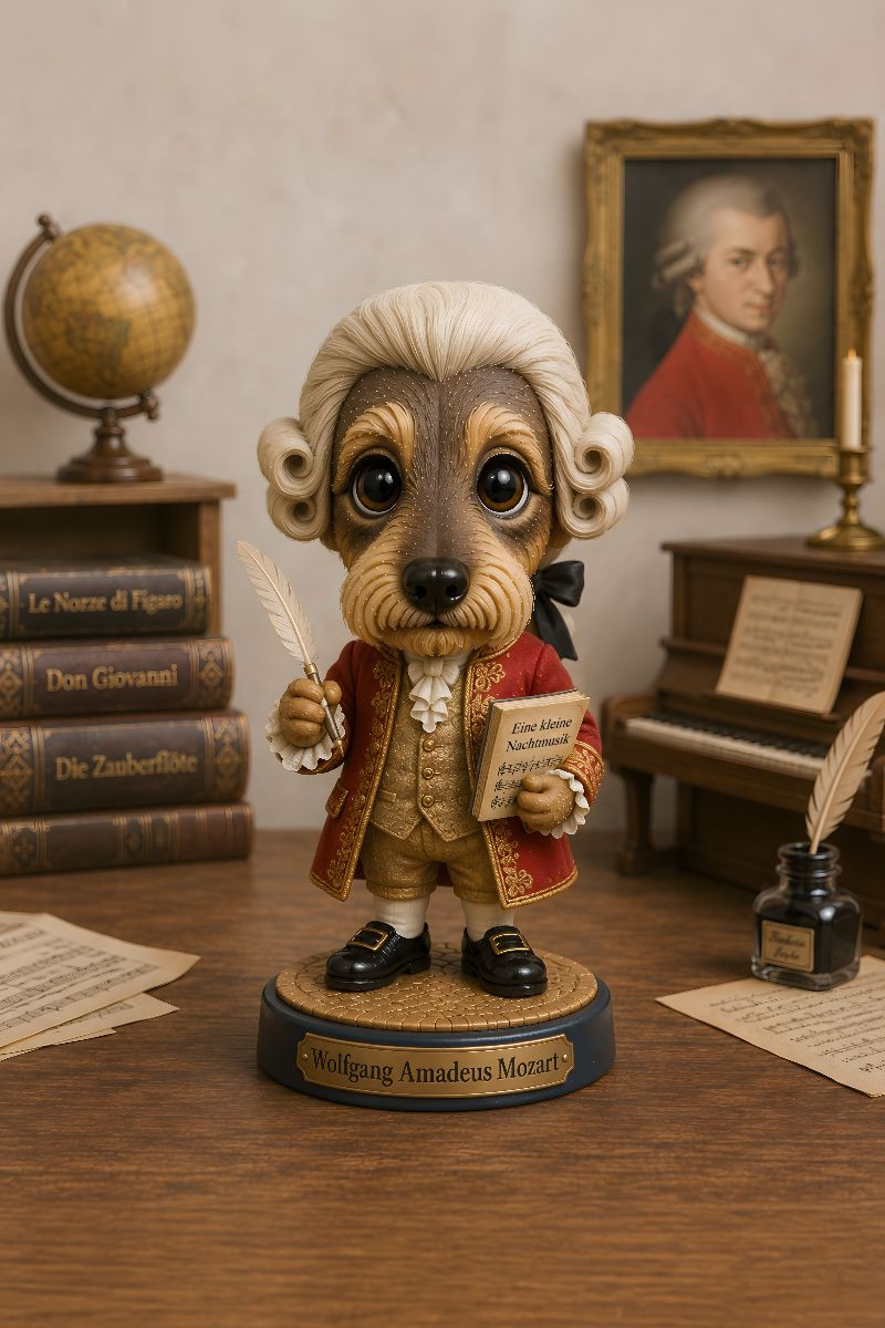 Dackel als Wolfgang Amadeus Mozart
