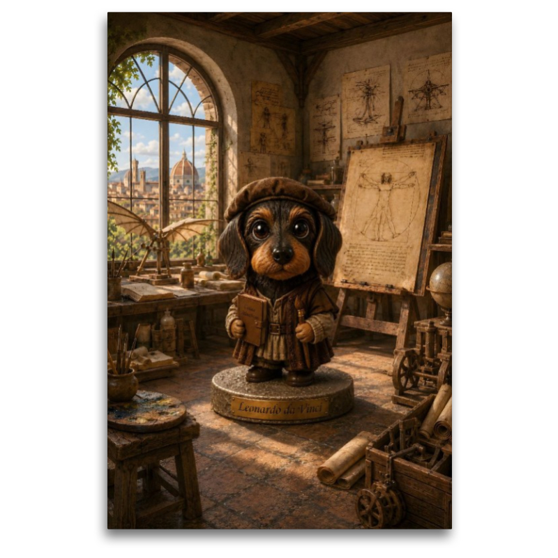Dackel als Leonardo da Vinci