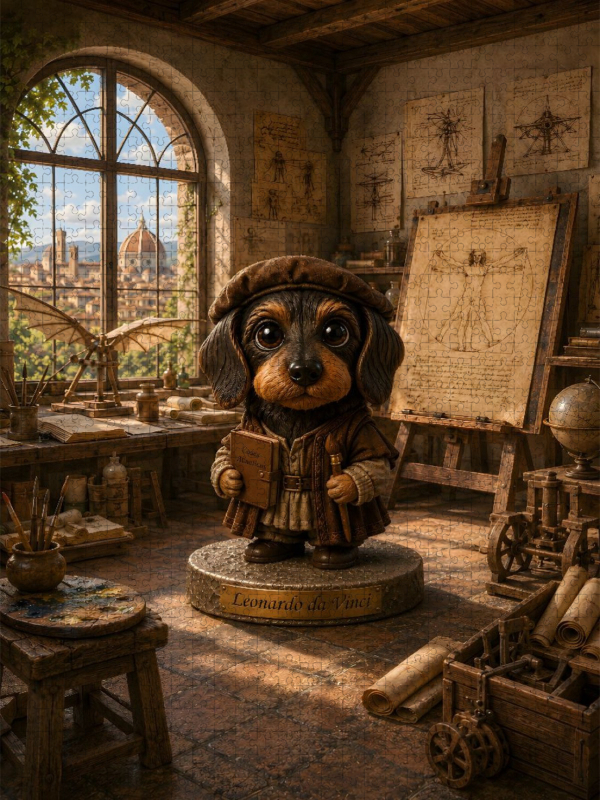 Dackel als Leonardo da Vinci