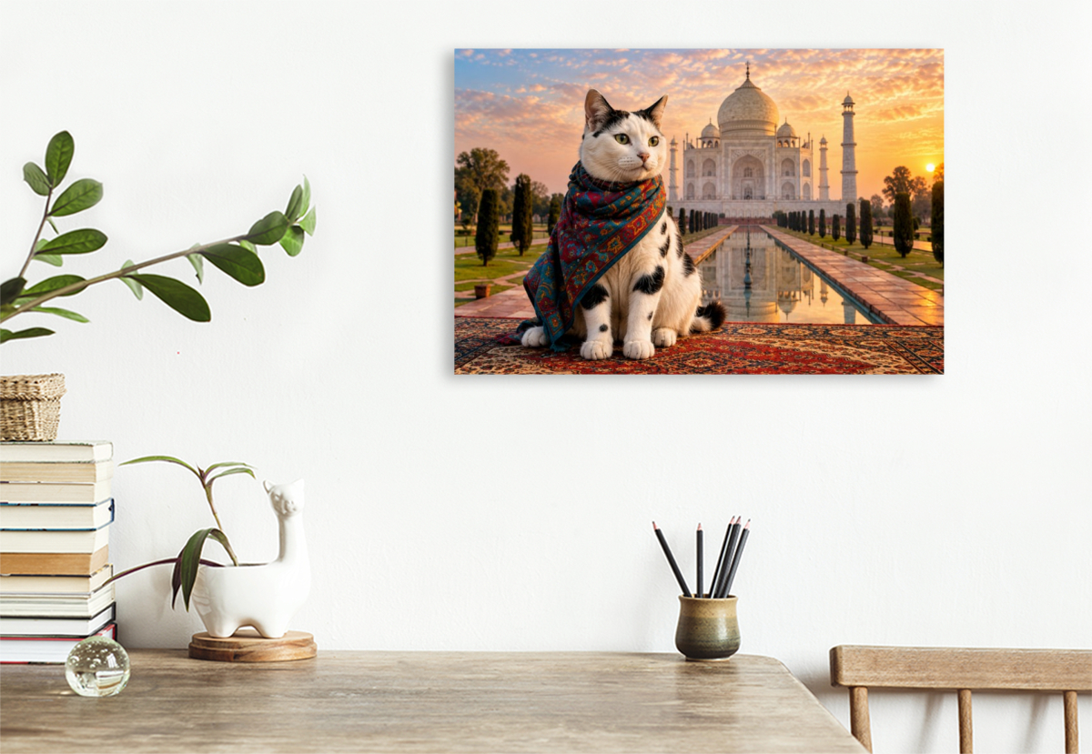 Indien - Eine Katze beim Taj Mahal
