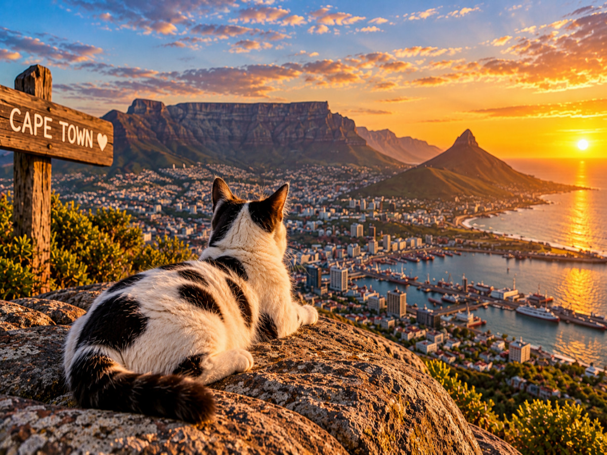 Eine Katze in Kapstadt