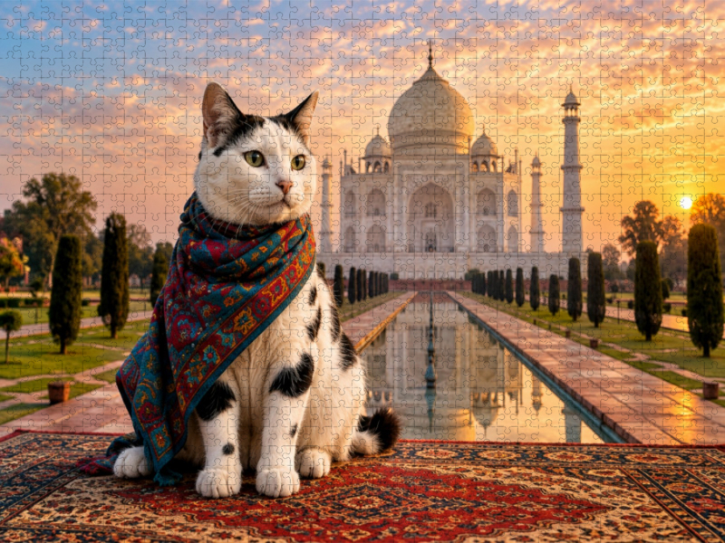 Indien - Eine Katze beim Taj Mahal