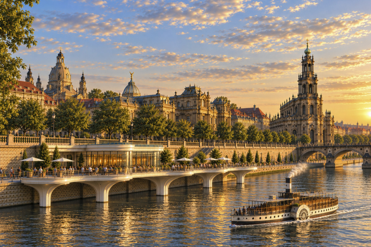 Dresden - Die Terrasse über der Elbe