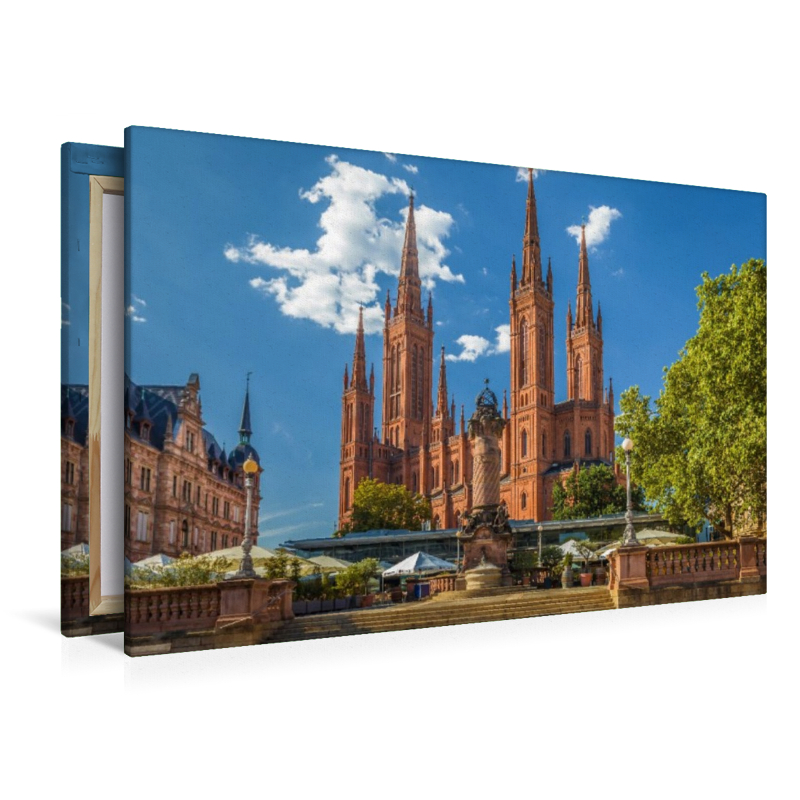 Marktsäule und Marktkirche in Wiesbaden, Hessen