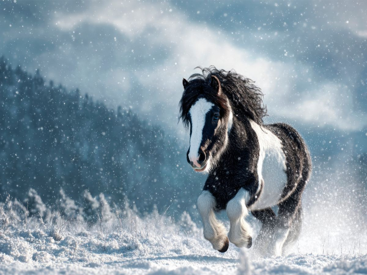 Shetlandpony - Freiheit im Winterlicht