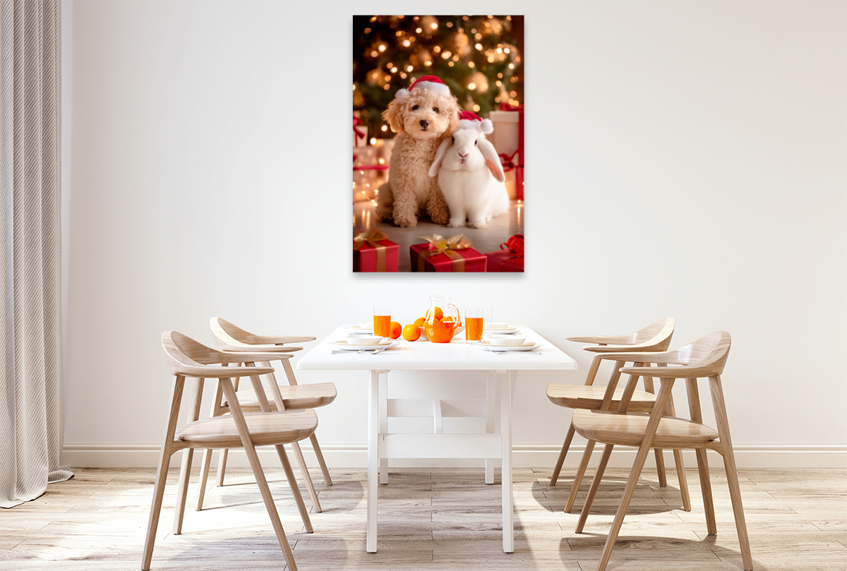Welpe und Kaninchen - Weihnachtsengel