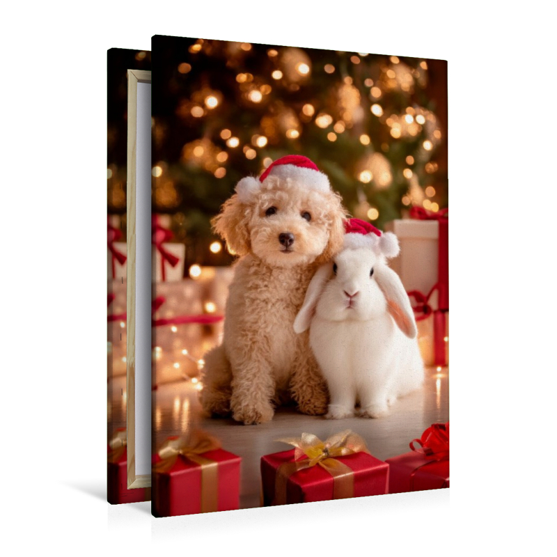 Welpe und Kaninchen - Weihnachtsengel