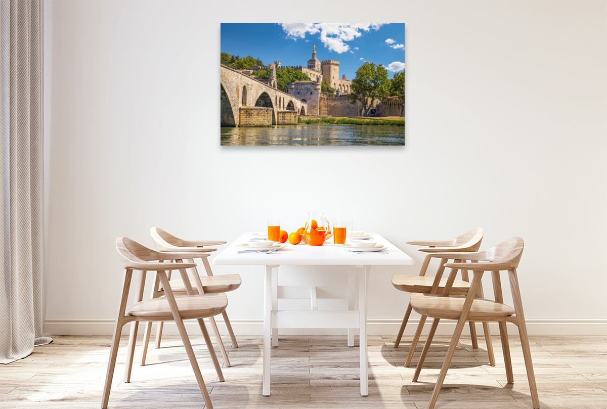 Brücke St. Benezet und Bischofspalast in Avignon, Provence